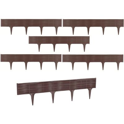 GARDEN PALISADE LAWN EDGE BORDER WICKER 390CM BROWN