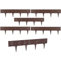 GARDEN PALISADE LAWN EDGE BORDER WICKER 390CM BROWN