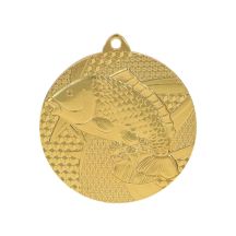 Gold medal - fishing - fish - steel medal