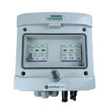 DCAC hermetic IP65 EMITER connection box with Noark 1000V DC surge arrester type 2, 1 x PV string, 1 x MPPT // Noark AC limiter type 2, 16A 1-F