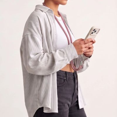 15. Tech-Protect C10S Crossbody Phone Lanyard (114 cm) + Wrist Strap (31 cm) - Pink Titanium