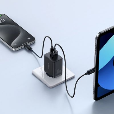 10. Baseus Cube Pro 30W USB-C USB-A Wall Charger - Black