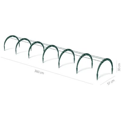 8. FLOO GREENHOUSE FOIL TUNNEL 360CM FOREST GREEN