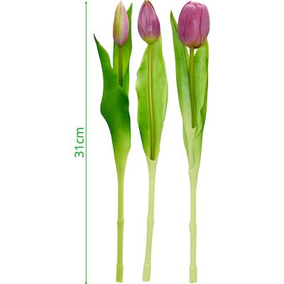12. BOUQUET OF 7 LIGHT PURPLE TULIPS 31 CM LIFE-LIKE SPRING DECORATION
