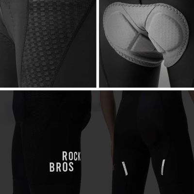 9. Rockbros YDDK009 Men's Cycling Bib Shorts with Pad Size S - Black