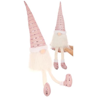 13. SHINY SANTA DECORATIVE gnome 38+20CM PINK