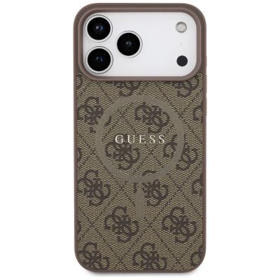 3. Guess 4G Ring Classic Logo MagSafe Case for iPhone 17 Pro Max - Brown