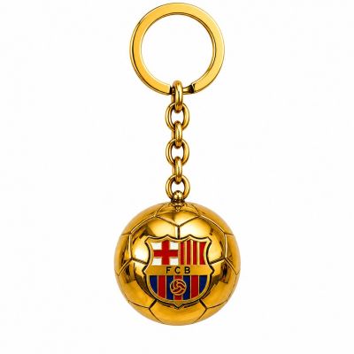 7. FC Barcelona original licensed keychain in the shape of a golden ball with the B7081 coat of arms