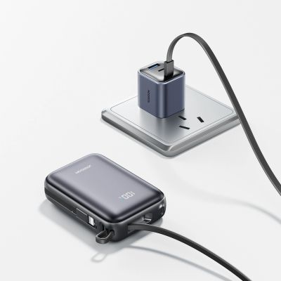 10. Joyroom JR-PBF29 20000mAh 22.5W Powerbank with Double Cable - Black
