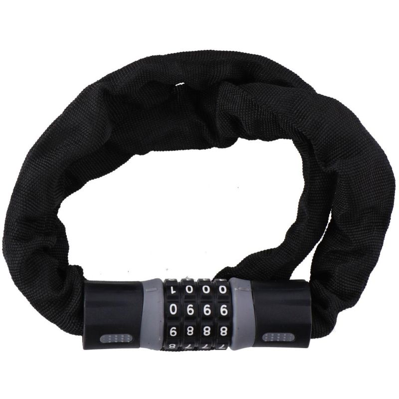 5. BICYCLE LOCK CHAIN WITH CODE, 90 CM LENGTH, BLACK DUNLOP