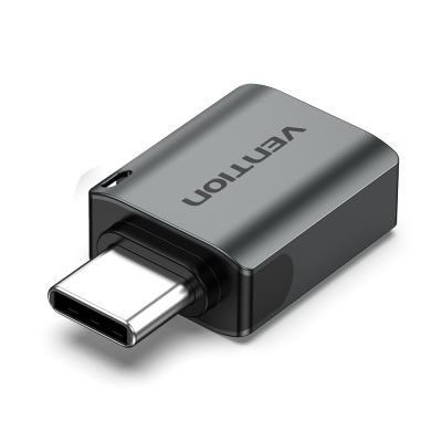 2. Vention USB-C to USB-A Gray Aluminum Alloy OTG Adapter USB 3.0