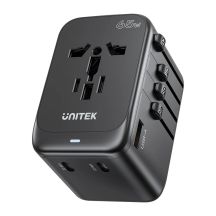 UNITEK TRAVEL CHARGER EU/US/UK/AUS GAN PD 65W