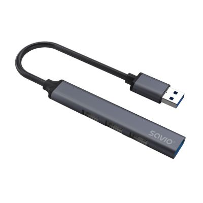 8. SAVIO HUB USB-A - 3 X USB-A 2.0, 1 X USB-A 3.0, GRAY AK-70