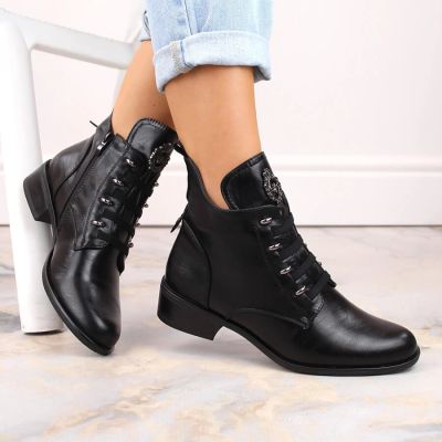 19. Jezzi W JEZ412A insulated flat ankle boots, black