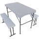 4. PICNIC CATERING SET TABLE AND 2 BENCHES LIGHT GRAY
