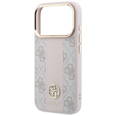 6. Guess 4G with Stripe Round and Classic Logos MagSafe Case for iPhone 17 Pro Max / 18 Pro Max - Pink