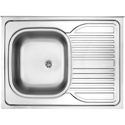 Single-bowl steel sink with drainer on the right side - overlay ZM6 311P 5907650846536