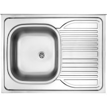 Single-bowl steel sink with drainer on the right side - overlay ZM6 311P 5907650846536
