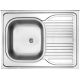 Single-bowl steel sink with drainer on the right side - overlay ZM6 311P 5907650846536