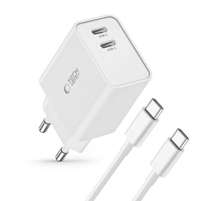 2. Tech-Protect C35W 2x USB-C PD 35W charger with USB-C / USB-C cable - white