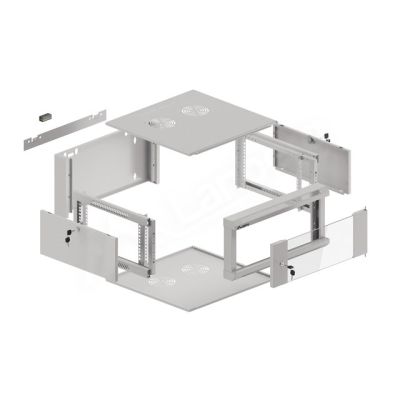 8. LANBERG WALL-MOUNTED CABINET 19" 4U 570X600 QUICK ASSEMBLY (GRAY, FLAT PACK) WFFA-5604-10S