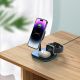 7. Tech-Protect QI15W-A27 3-in-1 Inductive Charger with MagSafe Stand for Smartphone / Apple Watch / AirPods - Black