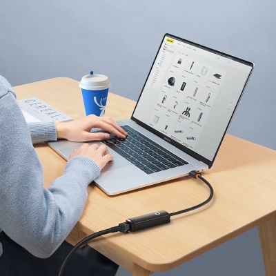 10. Baseus Lite Series external network card USB Type C - RJ-45 1Gbps (1000Mbps) black (WKQX000301)