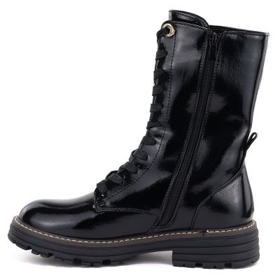 3. Women's patent leather ankle boots, insulated, black, Jezzi ASA259-10