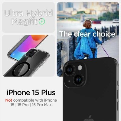 14. Spigen Ultra Hybrid Mag Case with MagSafe for iPhone 15 Plus - Black