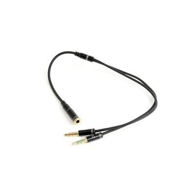 2. GEMBIRD CCA-418M Cable (Mini Jack x2 M - 4-Pin, Stereo Jack 3.5 mm F; 0.20 m; black)