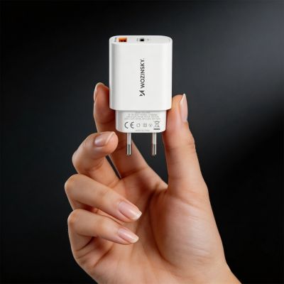 7. Wozinsky WLS-20W 20W USB-A USB-C Wall Charger with 1m USB-C - USB-C Cable - White
