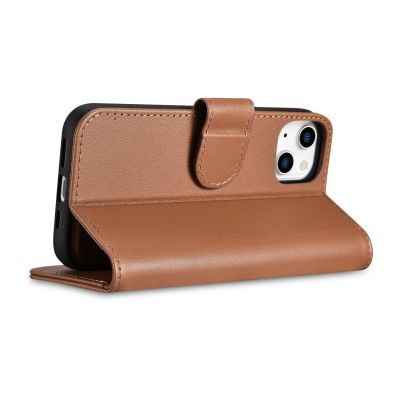 8. iCarer Wallet Case 2in1 case iPhone 14 leather cover with flap Anti-RFID brown (WMI14220725-BN)