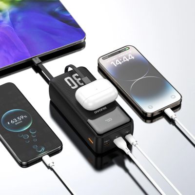 5. Dudao K15Max 30000mAh PD 22.5W Powerbank with USB-C and Lightning Cables - White