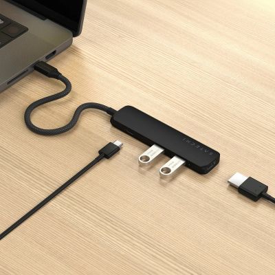7. Satechi 4in1 USB-C Slim Multiport Adapter 4K - aluminum adapter for USB-C mobile devices (USB-C, 4K HDMI, 2x USB-A) (black)