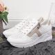 5. Rieker W N6304-80 white leather wedge shoes