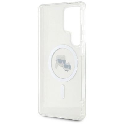 7. Case Karl Lagerfeld Button Karl & Choupette Heads Printed Logo MagSafe Samsung Galaxy S25 Ultra white