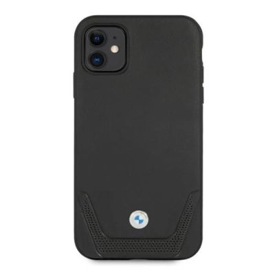 3. BMW Leather Perforate Case for iPhone 11 / Xr - Black