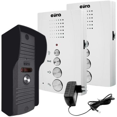 “EURA” ADP-51A3 “DIFESA” Door Entry System – Single-Family, 2 Handsets, Intercom, White