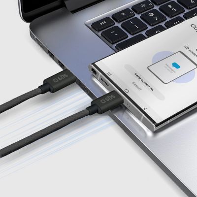 6. SBS TECABLETISSUETCK USB-C - USB-C 1.5m 60W braided cable - black