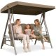 4. GARDEN AND BALCONY PATIO SWING 3 SEATS BROWN