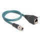 DeLOCK M12 X-coded 8-pin male to RJ45 female adapter cable 50cm long