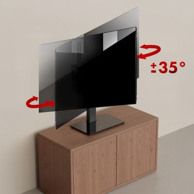 7. MACLEAN UNIVERSAL TV STAND, FOR TV CABINET, STAND, MAX. 40KG, MAX. VESA 400X400, HEIGHT AND ANGLE ADJUSTMENT MC-1240