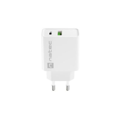 7. NATEC RIBERA USB-A + USB-C 20W POWER DELIVERY WHITE CHARGER NUC-2061