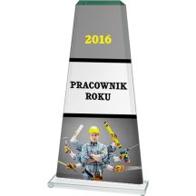 Glass trophy with LuxorJet color print