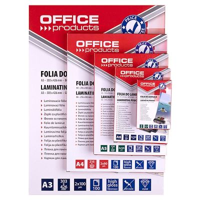 2. OFFICE PRODUCTS Laminating foil, A3, 2x80 micron, glossy, 100 pcs, transparent