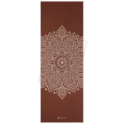 2. Gaiam Intense Rust Sundial Flower Yoga Mat 5mm 65733