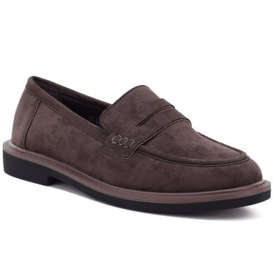 Women's suede lords shoes brown Vinceza 62335
