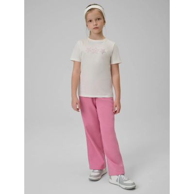 3. Girls' regular printed T-shirt 4F 4FJRSS26TTSHF3455-11S