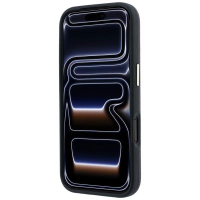 5. Karl Lagerfeld Saffiano Small Script Metal Logo MagSafe Case for iPhone 17 Pro Max / 18 Pro Max - Burgundy
