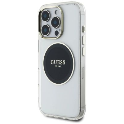 2. Guess IML Metal Colored Circle Classic Logo MagSafe case for iPhone 16 Pro - black
